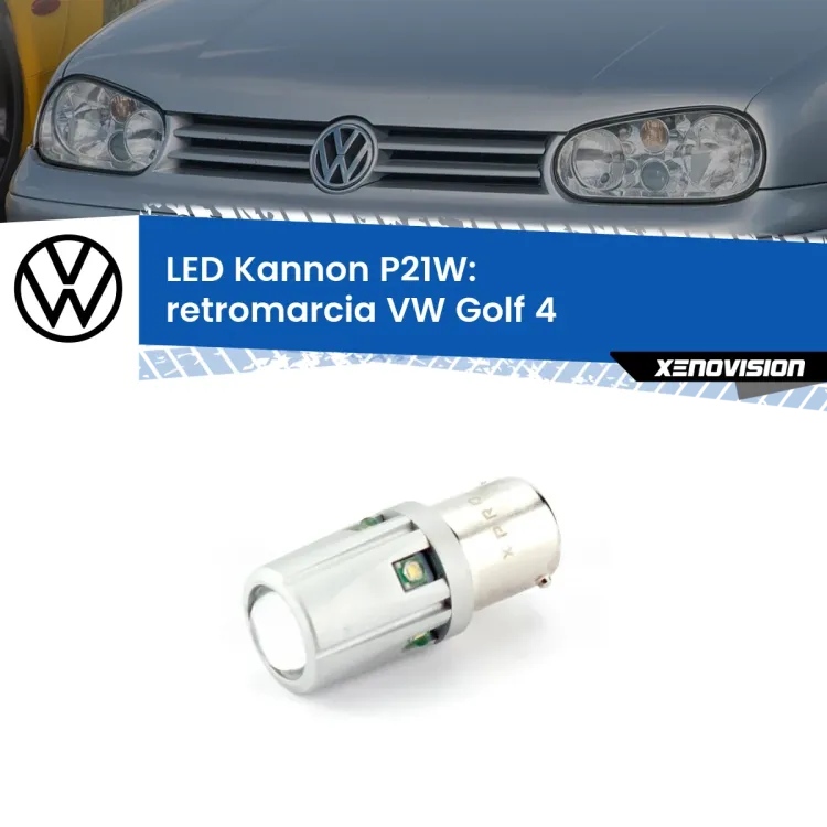 <strong>LED per Retromarcia VW Golf 4  1997 - 2005.</strong>Lampadina P21W con una poderosa illuminazione frontale rafforzata da 5 potenti chip laterali.