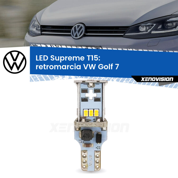 <strong>LED retromarcia per VW Golf 7</strong>  prima serie. 15 Chip CREE 3535, sviluppa un'incredibile potenza. Qualità Massima. Oltre 6W reali di pura potenza.