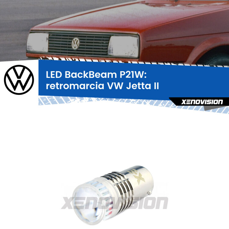 <strong>Retromarcia LED per VW Jetta</strong> II 1984 - 1992. Lampada <strong>P21W</strong> canbus. Illumina a giorno con questo straordinario cannone LED a luminosità estrema.