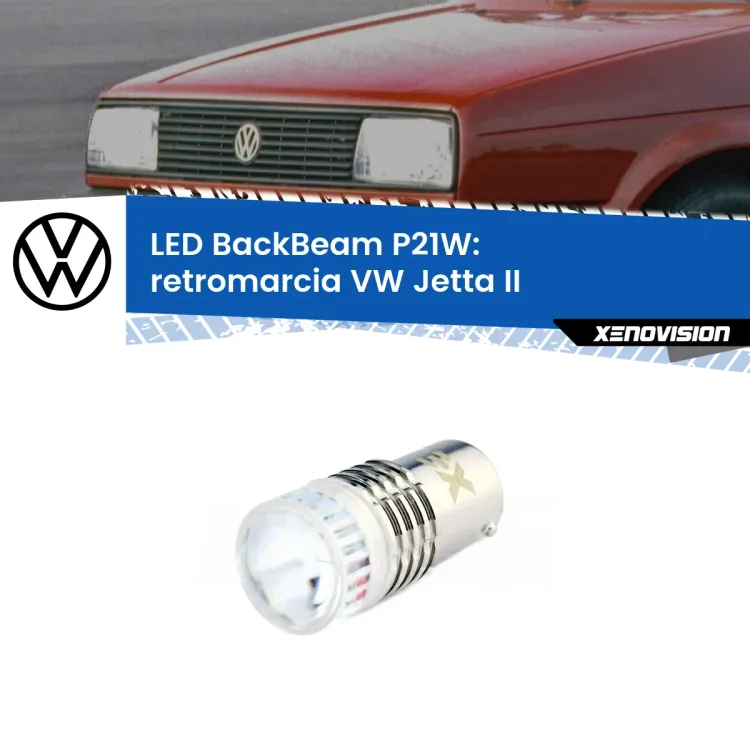 <strong>Retromarcia LED per VW Jetta</strong> II 1984 - 1992. Lampada <strong>P21W</strong> canbus. Illumina a giorno con questo straordinario cannone LED a luminosità estrema.