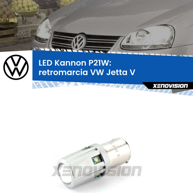 <strong>LED per Retromarcia VW Jetta V 2005 - 2010.</strong>Lampadina P21W con una poderosa illuminazione frontale rafforzata da 5 potenti chip laterali.