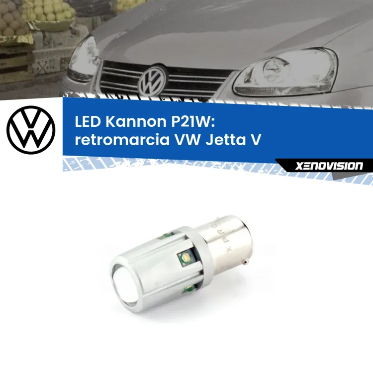 <strong>LED per Retromarcia VW Jetta V 2005 - 2010.</strong>Lampadina P21W con una poderosa illuminazione frontale rafforzata da 5 potenti chip laterali.