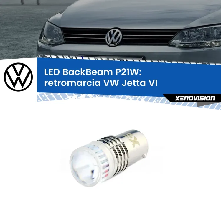 <strong>Retromarcia LED per VW Jetta</strong> VI prima serie. Lampada <strong>P21W</strong> canbus. Illumina a giorno con questo straordinario cannone LED a luminosità estrema.