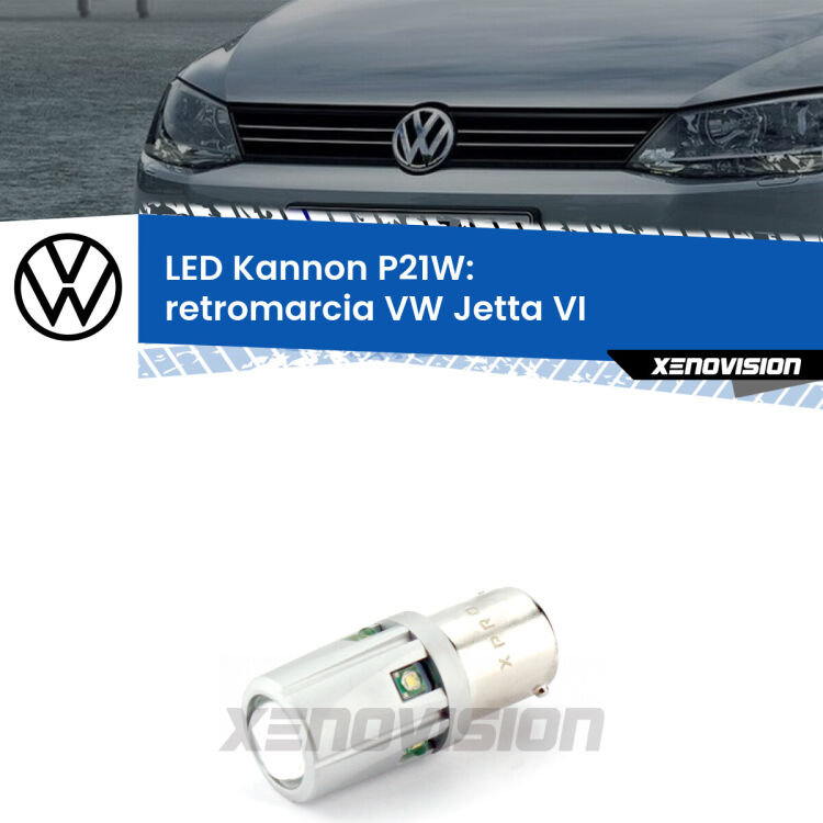 <strong>LED per Retromarcia VW Jetta VI prima serie.</strong>Lampadina P21W con una poderosa illuminazione frontale rafforzata da 5 potenti chip laterali.