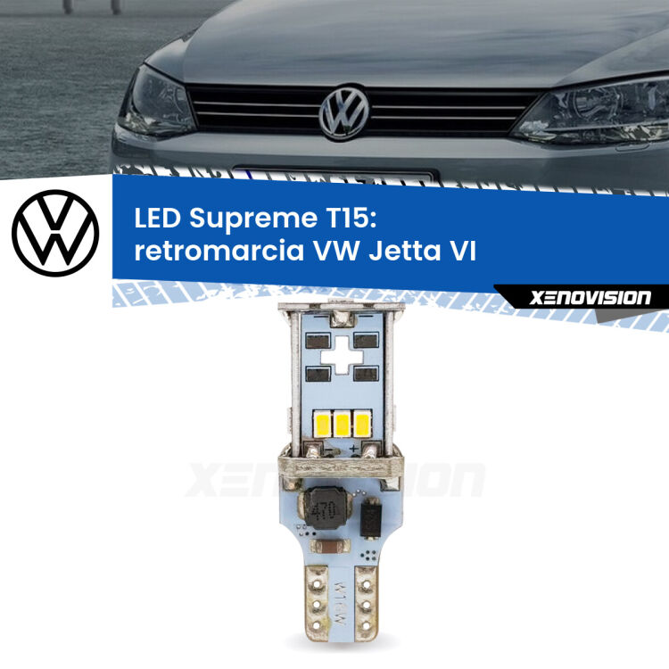 <strong>LED retromarcia per VW Jetta</strong> VI restyling. 15 Chip CREE 3535, sviluppa un'incredibile potenza. Qualità Massima. Oltre 6W reali di pura potenza.