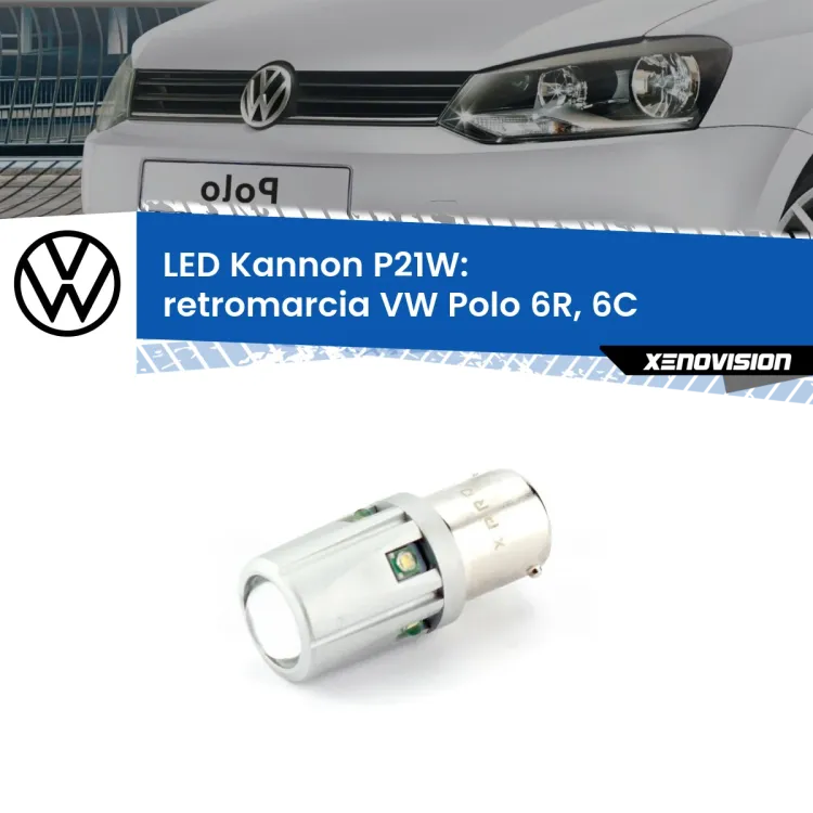 <strong>LED per Retromarcia VW Polo 6R, 6C 2009 - 2016.</strong>Lampadina P21W con una poderosa illuminazione frontale rafforzata da 5 potenti chip laterali.