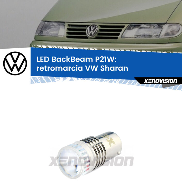 <strong>Retromarcia LED per VW Sharan</strong>  1995 - 2010. Lampada <strong>P21W</strong> canbus. Illumina a giorno con questo straordinario cannone LED a luminosità estrema.