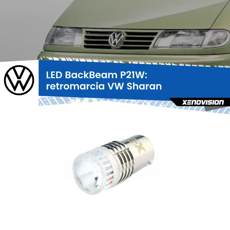 <strong>Retromarcia LED per VW Sharan</strong>  1995 - 2010. Lampada <strong>P21W</strong> canbus. Illumina a giorno con questo straordinario cannone LED a luminosità estrema.