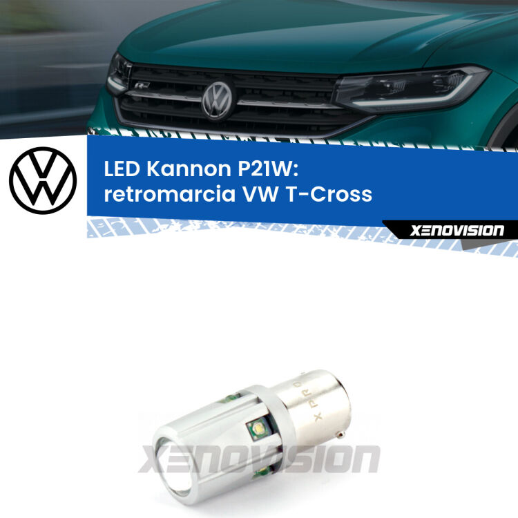 <strong>LED per Retromarcia VW T-Cross  in poi.</strong>Lampadina P21W con una poderosa illuminazione frontale rafforzata da 5 potenti chip laterali.