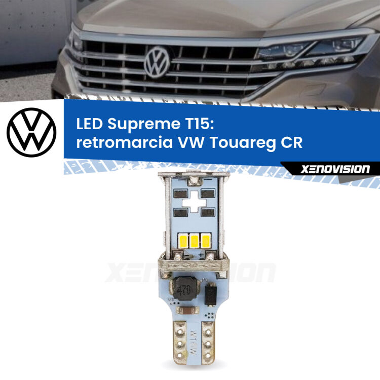 <strong>LED retromarcia per VW Touareg</strong> CR 2018 in poi. 15 Chip CREE 3535, sviluppa un'incredibile potenza. Qualità Massima. Oltre 6W reali di pura potenza.