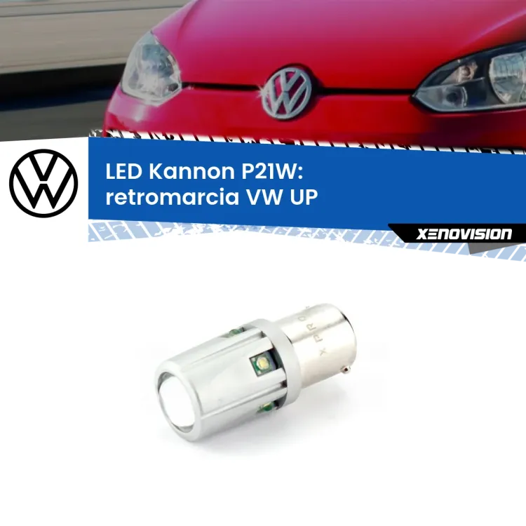 <strong>LED per Retromarcia VW UP  2011 - 2016.</strong>Lampadina P21W con una poderosa illuminazione frontale rafforzata da 5 potenti chip laterali.