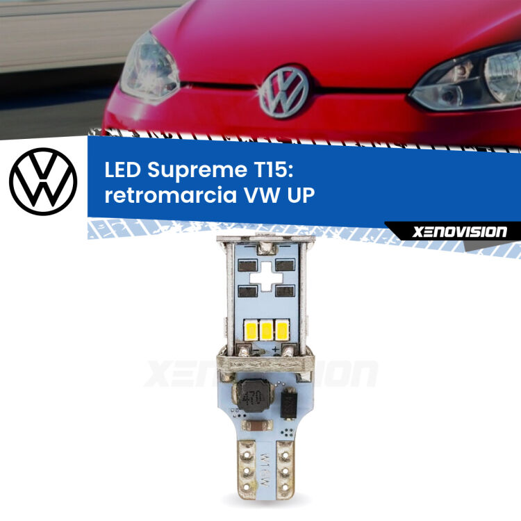 <strong>LED retromarcia per VW UP</strong>  2017 in poi. 15 Chip CREE 3535, sviluppa un'incredibile potenza. Qualità Massima. Oltre 6W reali di pura potenza.