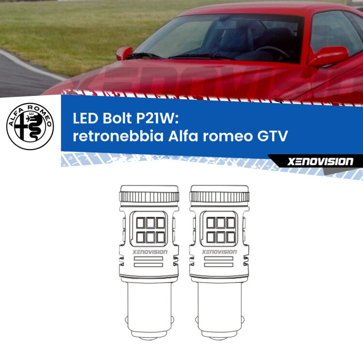 <strong>Retronebbia LED per Alfa romeo GTV</strong>  1995 - 2005. Coppia lampade <strong>P21W</strong> modello Bolt canbus.