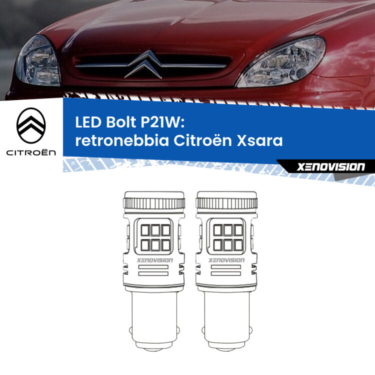 <strong>Retronebbia LED per Citroën Xsara</strong>  1997 - 2005. Coppia lampade <strong>P21W</strong> modello Bolt canbus.