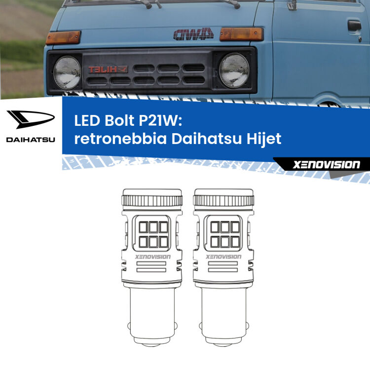 <strong>Retronebbia LED per Daihatsu Hijet</strong>  1992 - 2005. Coppia lampade <strong>P21W</strong> modello Bolt canbus.