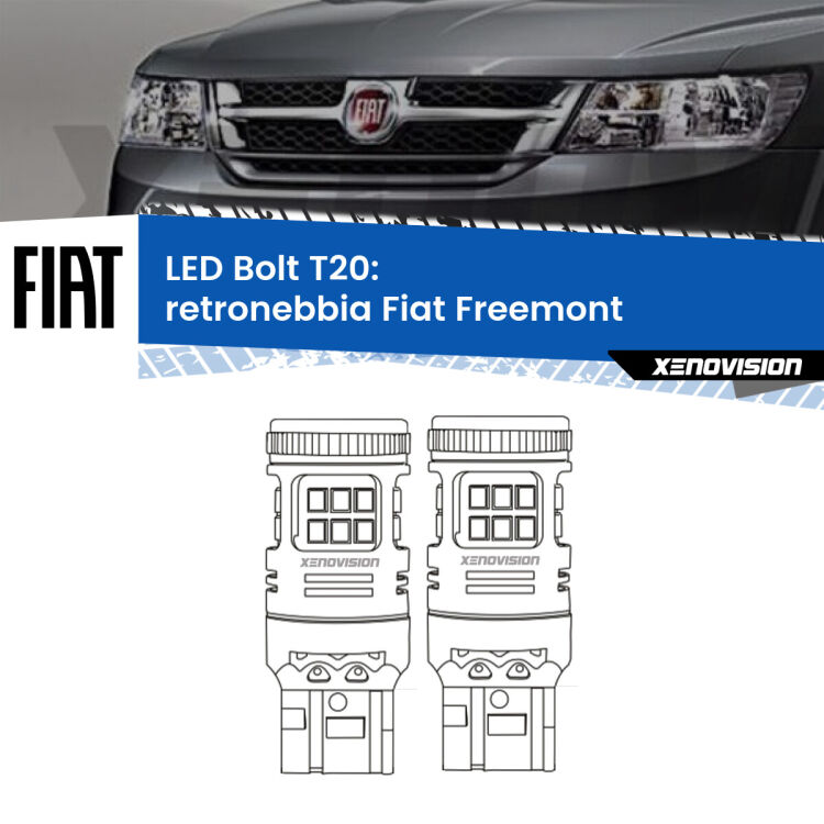 <strong>Retronebbia LED per Fiat Freemont</strong>  2011 - 2016. Coppia lampade <strong>T20</strong> modello Bolt canbus.