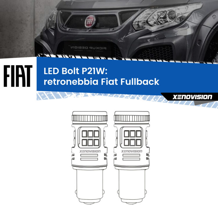 <strong>Retronebbia LED per Fiat Fullback</strong>  2016 - 2019. Coppia lampade <strong>P21W</strong> modello Bolt canbus.