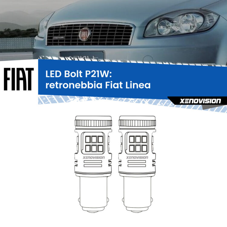 <strong>Retronebbia LED per Fiat Linea</strong>  2007 - 2018. Coppia lampade <strong>P21W</strong> modello Bolt canbus.