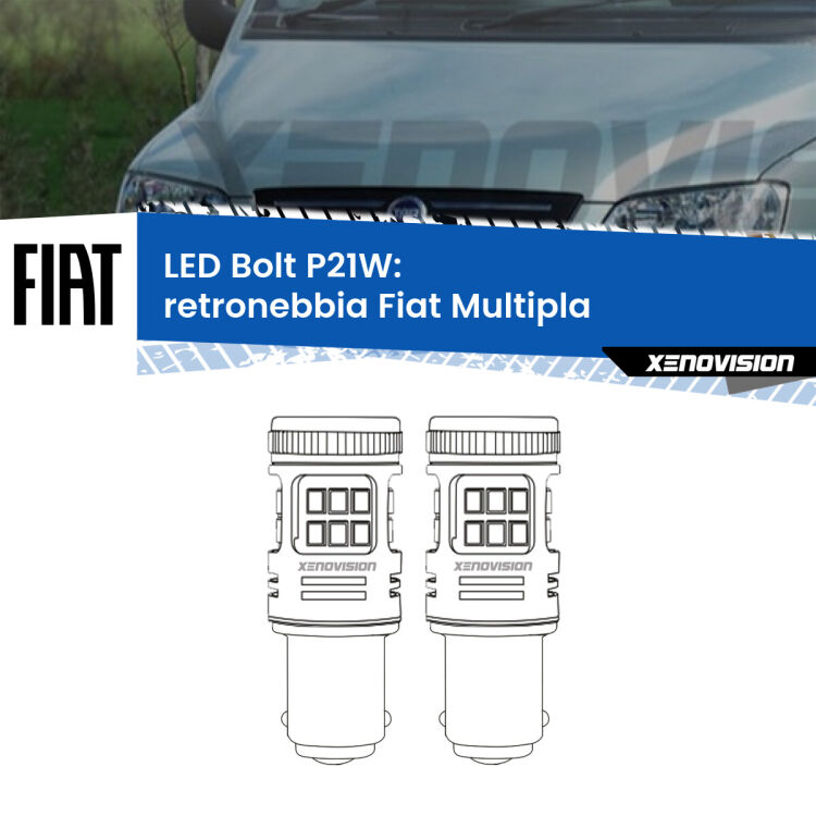 <strong>Retronebbia LED per Fiat Multipla</strong>  1999 - 2010. Coppia lampade <strong>P21W</strong> modello Bolt canbus.