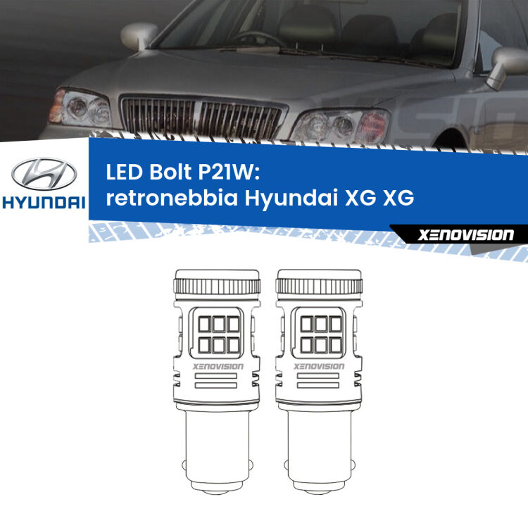 <strong>Retronebbia LED per Hyundai XG</strong> XG 1998 - 2005. Coppia lampade <strong>P21W</strong> modello Bolt canbus.