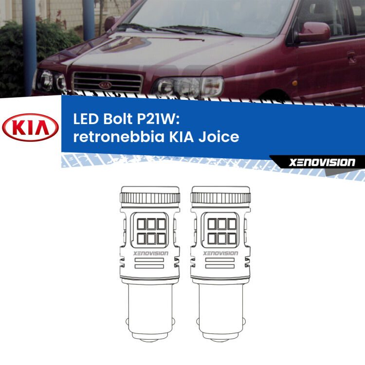 <strong>Retronebbia LED per KIA Joice</strong>  2000 - 2003. Coppia lampade <strong>P21W</strong> modello Bolt canbus.