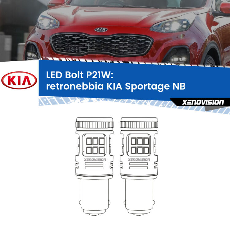 <strong>Retronebbia LED per KIA Sportage</strong> NB 1993 - 2003. Coppia lampade <strong>P21W</strong> modello Bolt canbus.