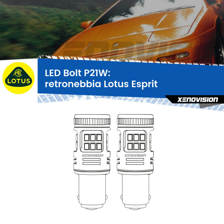 <strong>Retronebbia LED per Lotus Esprit</strong>  1989 - 2003. Coppia lampade <strong>P21W</strong> modello Bolt canbus.