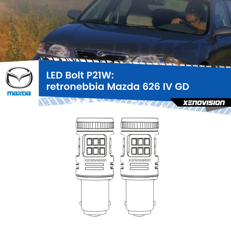 <strong>Retronebbia LED per Mazda 626 IV</strong> GD 1987 - 1992. Coppia lampade <strong>P21W</strong> modello Bolt canbus.