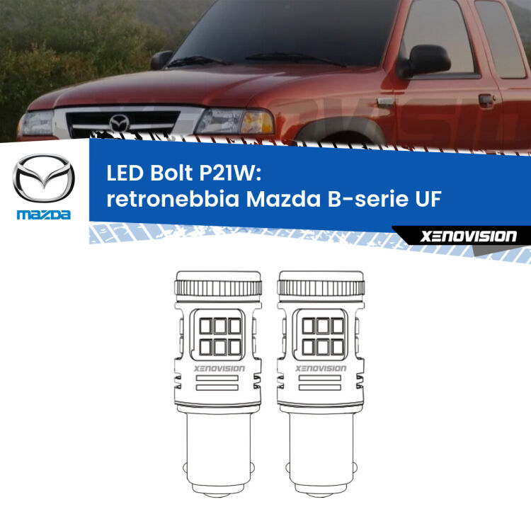 <strong>Retronebbia LED per Mazda B-serie</strong> UF 1985 - 1999. Coppia lampade <strong>P21W</strong> modello Bolt canbus.