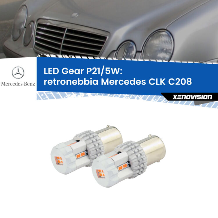 <strong>Retronebbia LED per Mercedes CLK</strong> C208 1997 - 2002. Due lampade <strong>P21/5W</strong> rosse non canbus modello Gear.