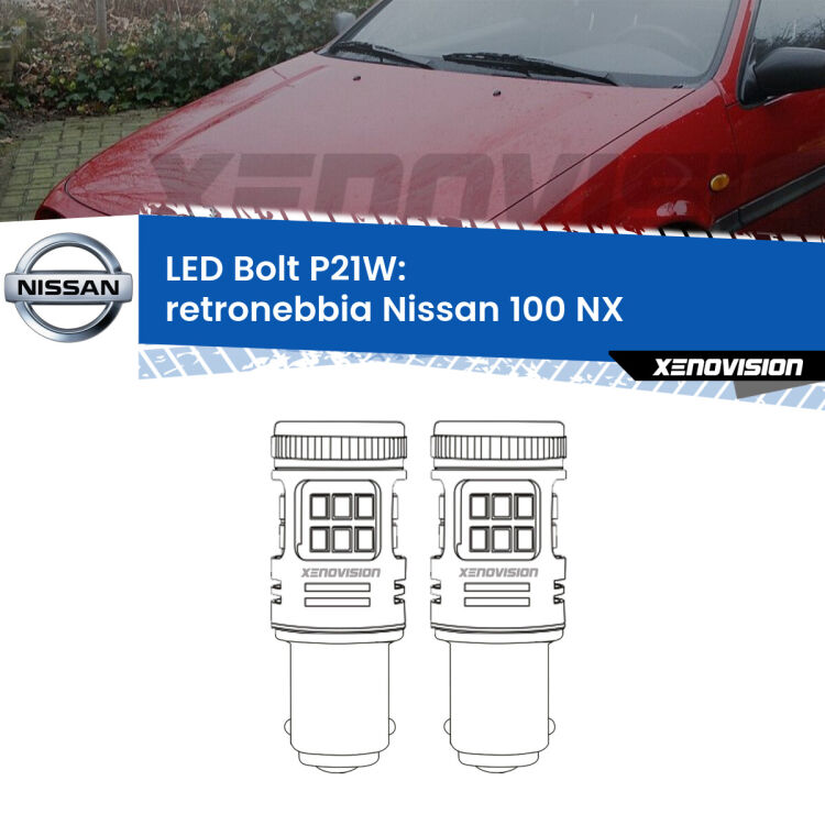 <strong>Retronebbia LED per Nissan 100 NX</strong>  1990 - 1994. Coppia lampade <strong>P21W</strong> modello Bolt canbus.