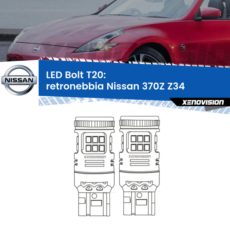 <strong>Retronebbia LED per Nissan 370Z</strong> Z34 2009 in poi. Coppia lampade <strong>T20</strong> modello Bolt canbus.