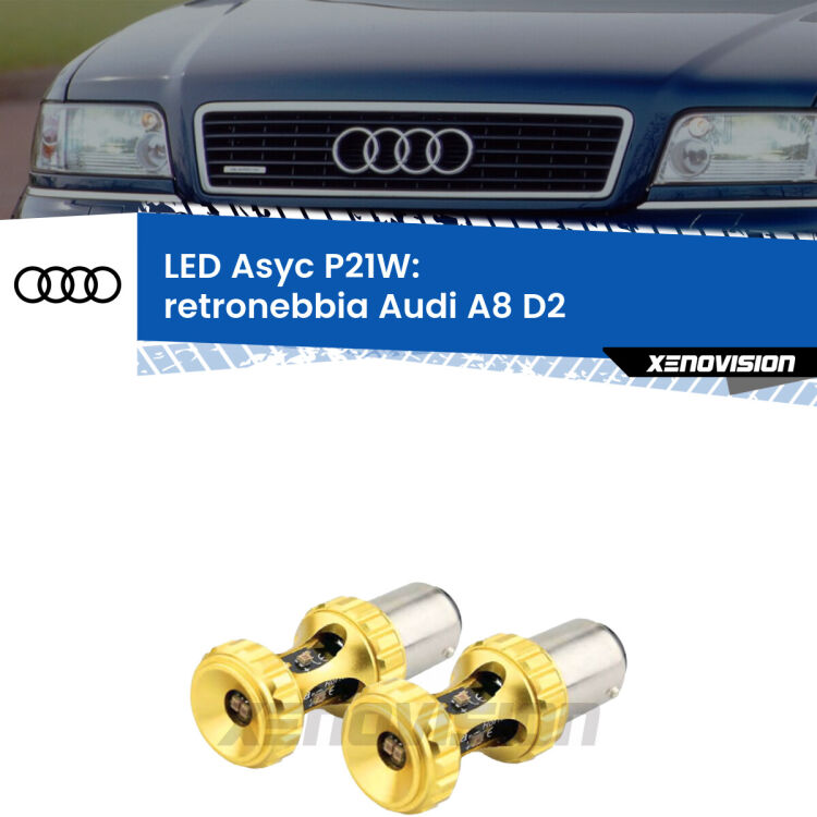 <strong>Retronebbia LED per Audi A8</strong> D2 1994 - 2002. Coppia lampade <strong>P21W</strong> super canbus Rosse modello Gear2.