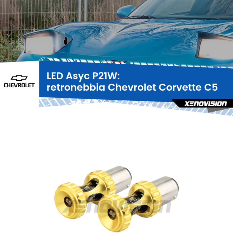 <strong>Retronebbia LED per Chevrolet Corvette</strong> C5 1997 - 2004. Coppia lampade <strong>P21W</strong> super canbus Rosse modello Gear2.