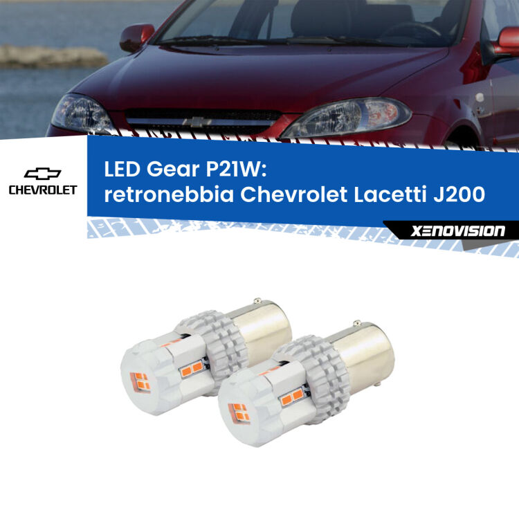 <p>Coppia <strong>LED P21W Rossi per </strong><strong>Retronebbia</strong> <strong>Chevrolet</strong> <strong>Lacetti </strong>(J200) 2002 - 2009: ultracompatti, illuminazione a 360 gradi e Canbus. Qualità Massima.</p>
<div> </div>