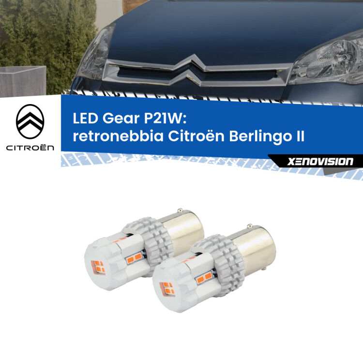 <p>Coppia <strong>LED P21W Rossi per </strong><strong>Retronebbia</strong> <strong>Citroën</strong> <strong>Berlingo </strong>(II) 2008 - 2017: ultracompatti, illuminazione a 360 gradi e Canbus. Qualità Massima.</p>
<div> </div>