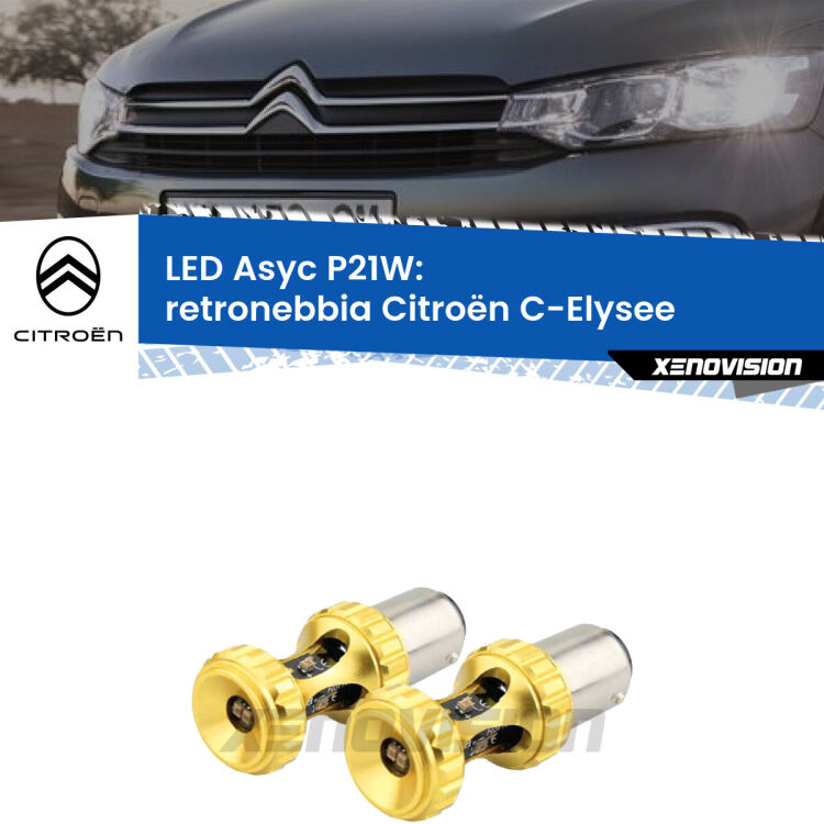 <strong>Retronebbia LED per Citroën C-Elysee</strong>  2012 in poi. Coppia lampade <strong>P21W</strong> super canbus Rosse modello Gear2.