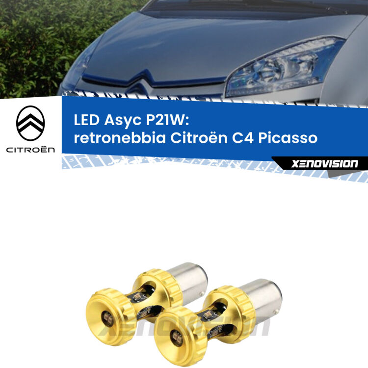 <strong>Retronebbia LED per Citroën C4 Picasso</strong>  2006 - 2013. Coppia lampade <strong>P21W</strong> super canbus Rosse modello Gear2.