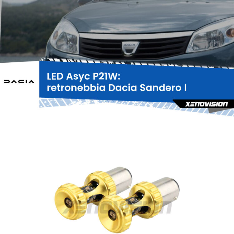 <strong>Retronebbia LED per Dacia Sandero I</strong>  2008 - 2012. Coppia lampade <strong>P21W</strong> super canbus Rosse modello Gear2.