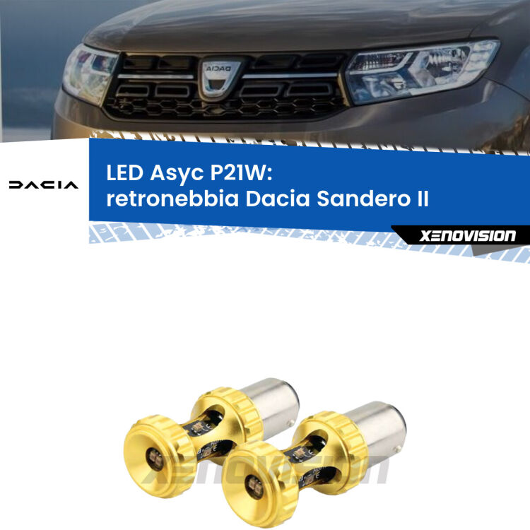 <strong>Retronebbia LED per Dacia Sandero II</strong>  2012 in poi. Coppia lampade <strong>P21W</strong> super canbus Rosse modello Gear2.