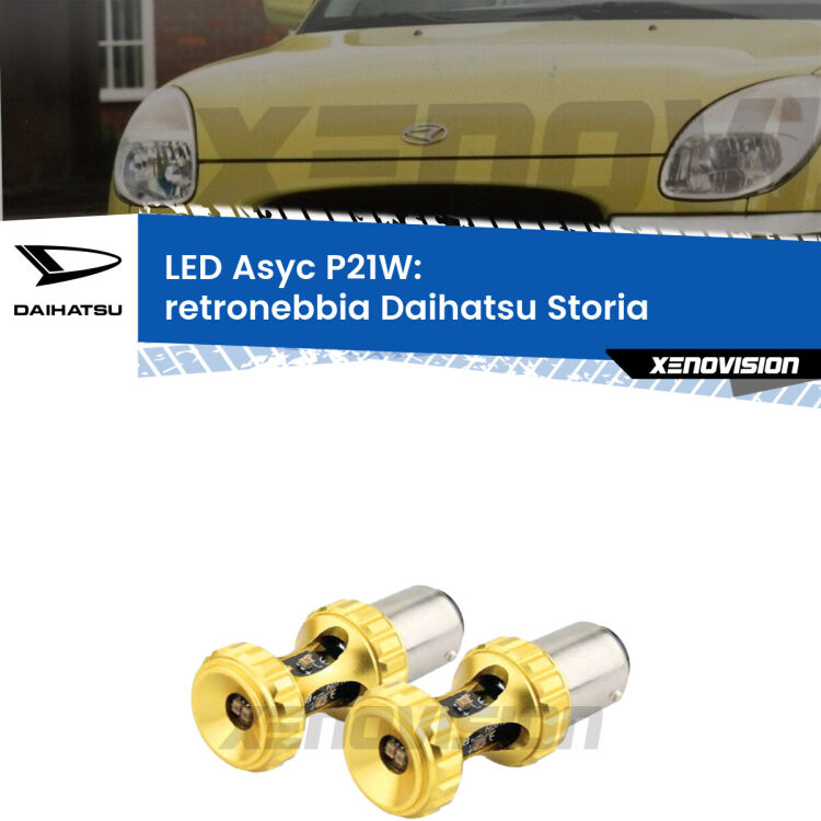 <strong>Retronebbia LED per Daihatsu Storia</strong>  1998 - 2005. Coppia lampade <strong>P21W</strong> super canbus Rosse modello Gear2.