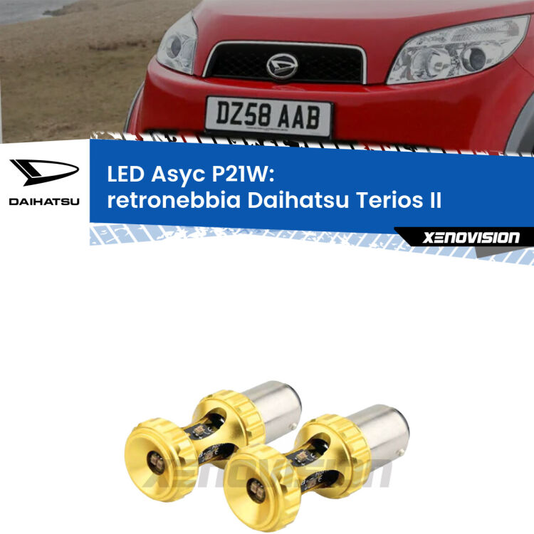 <strong>Retronebbia LED per Daihatsu Terios</strong> II 2005 - 2009. Coppia lampade <strong>P21W</strong> super canbus Rosse modello Gear2.