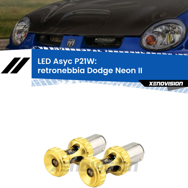 <strong>Retronebbia LED per Dodge Neon</strong> II 1999 - 2005. Coppia lampade <strong>P21W</strong> super canbus Rosse modello Gear2.