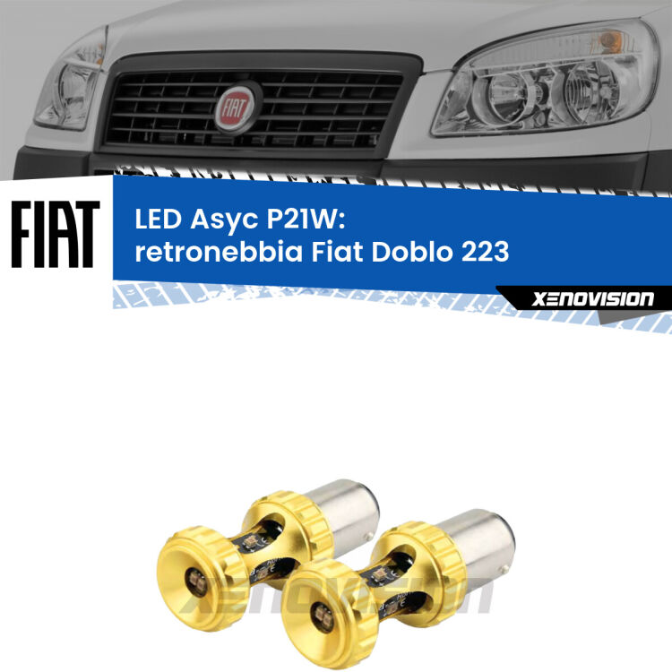 <strong>Retronebbia LED per Fiat Doblo</strong> 223 2000 - 2010. Coppia lampade <strong>P21W</strong> super canbus Rosse modello Gear2.