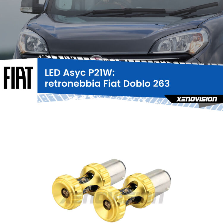 <strong>Retronebbia LED per Fiat Doblo</strong> 263 2015 - 2016. Coppia lampade <strong>P21W</strong> super canbus Rosse modello Gear2.