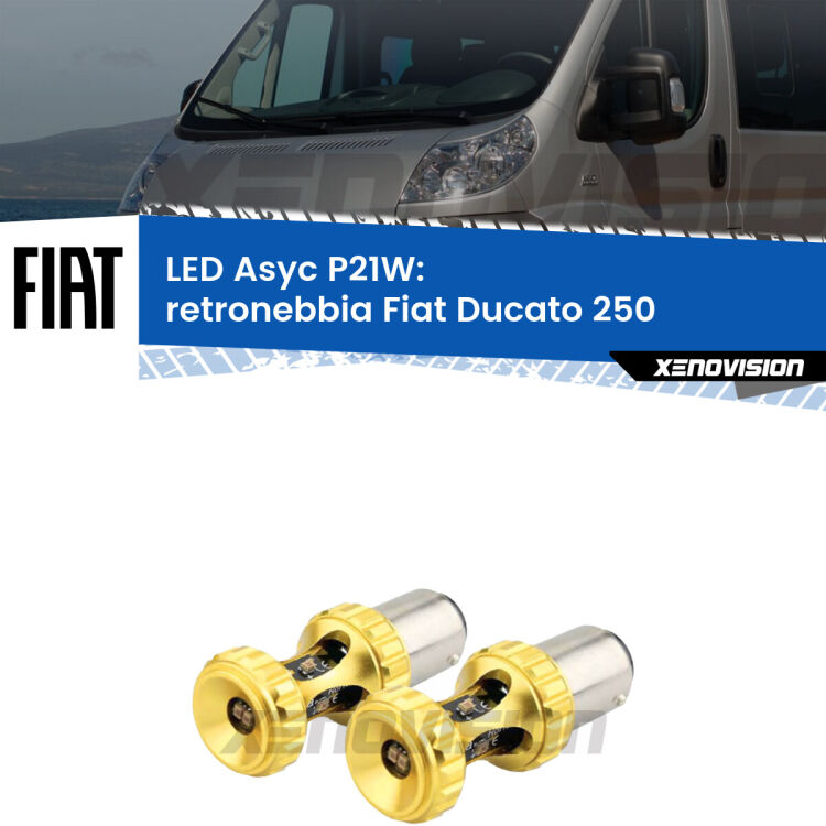 <strong>Retronebbia LED per Fiat Ducato</strong> 250 2006 - 2013. Coppia lampade <strong>P21W</strong> super canbus Rosse modello Gear2.