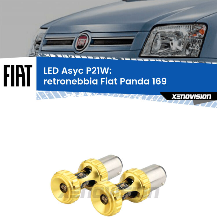 <strong>Retronebbia LED per Fiat Panda</strong> 169 2003 - 2012. Coppia lampade <strong>P21W</strong> super canbus Rosse modello Gear2.