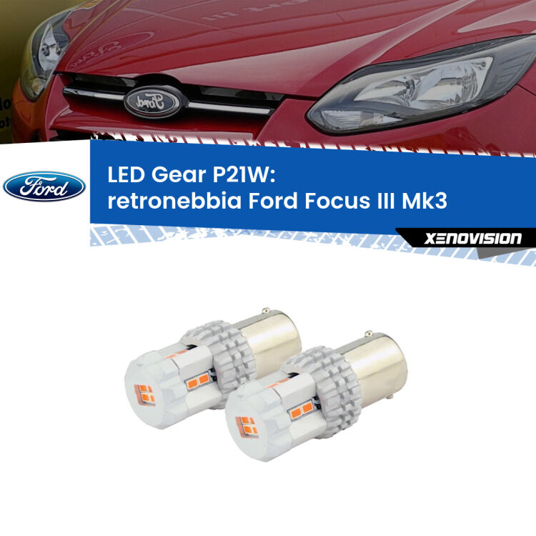 <p>Coppia <strong>LED P21W Rossi per </strong><strong>Retronebbia</strong> <strong>Ford</strong> <strong>Focus III </strong>(Mk3) 2011 - 2014: ultracompatti, illuminazione a 360 gradi e Canbus. Qualità Massima.</p>
<div> </div>