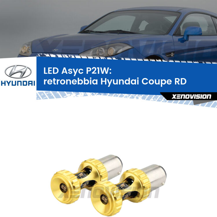 <strong>Retronebbia LED per Hyundai Coupe</strong> RD 1996 - 2002. Coppia lampade <strong>P21W</strong> super canbus Rosse modello Gear2.