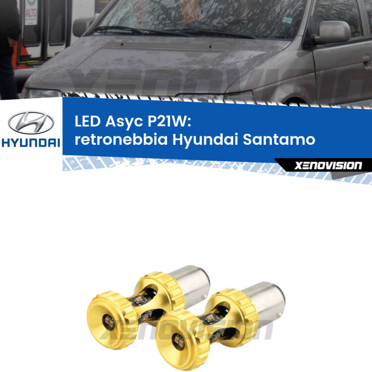 <strong>Retronebbia LED per Hyundai Santamo</strong>  1998 - 2002. Coppia lampade <strong>P21W</strong> super canbus Rosse modello Gear2.